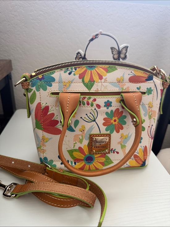 Dooney & Bourke Handbags - EUC Dooney & Bourke Floral Tinkerbell Disney Parks Mini Satchel